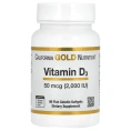California Gold Nutrition, Витамин D3, 50 мкг, 2000 МЕ, 90 желатиновых мягких таблеток
