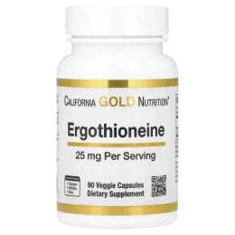 California Gold Nutrition, эрготионеин, 25 мг, 90 растительных капсул