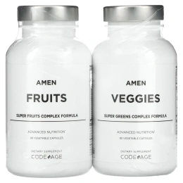 Codeage, Amen, фрукты и овощи, 2 бутылки, 180 растительных капсул