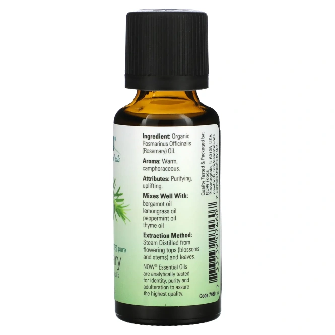 Now Foods, Натуральные эфирные масла, розмарин, 1 жидкая унция (30 мл)
