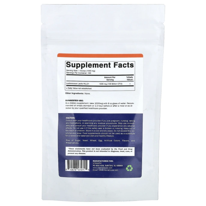 Vitamatic, лактококк (Lactococcus lactis), 100 г (3,5 унции)