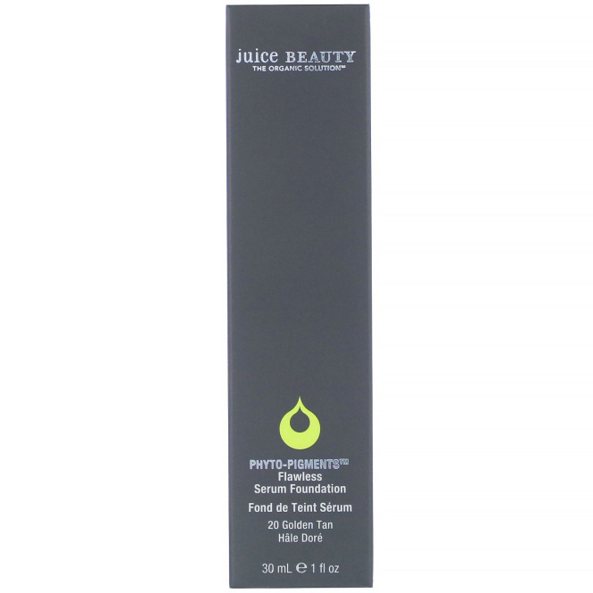 Juice Beauty, Phyto-Pigments, Flawless Serum Foundation, 20 Golden Tan, 1 fl oz (30 ml)