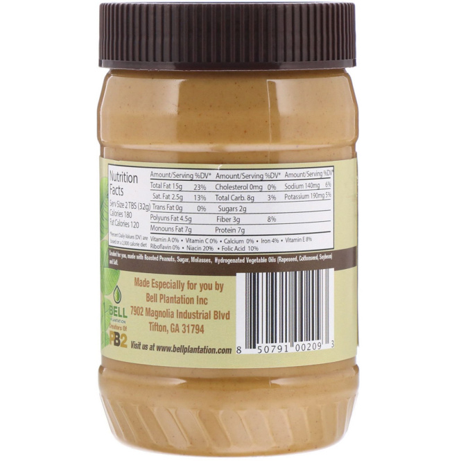 PB2 Foods, Plantation 1883, традиционное сливочное арахисовое масло, 16 унций (454 г)