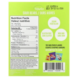 Kiss My Keto, Gummy Candy, кислые мишки, 8 пакетиков, 25 г (0,88 унции)
