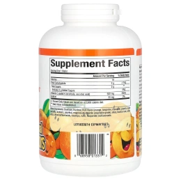 Natural Factors, жевательные таблетки с фруктовым вкусом витамина C, с насыщенным вкусом апельсина, 500 мг, 180 жевательных таблеток