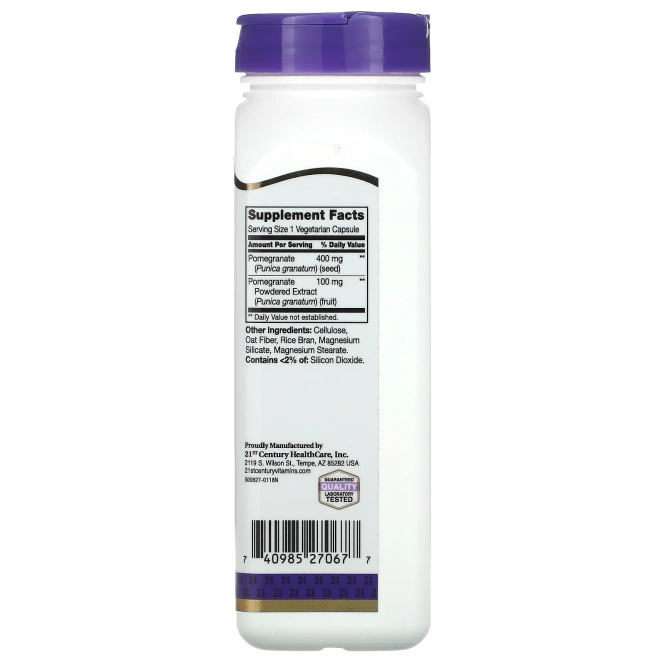 21st Century, Гранатовый экстракт, 500 мг, 120 капсул
