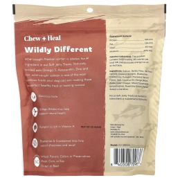 Chew + Heal, Focus мягкое вяленое лакомство для собак, с лососем, 340 г (12 унций)