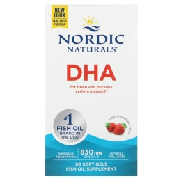 Nordic Naturals ДГК со вкусом клубники 500 мг, 90 желатиновых капсул