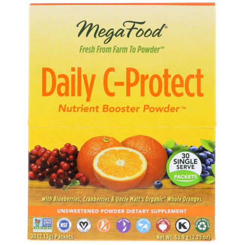 MegaFood, Daily C-Protect Nutrient Booster Powder, 30 Packets, (2.13 g) Each