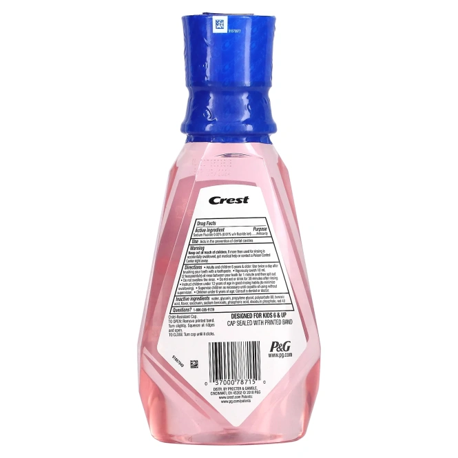Crest, детский ополаскиватель для рта с фторидами для защиты от кариеса со вкусом жвачки, 500 мл (16,9 жидк. унций)