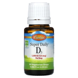 Carlson, Super Daily®, D3, 125 мкг (5000 МЕ), 2,54 мл (0,086 жидк. Унции)
