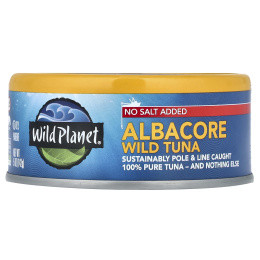 Wild Planet, Дикий тунец Albacore, без добавления соли, 142 г (5 унций)
