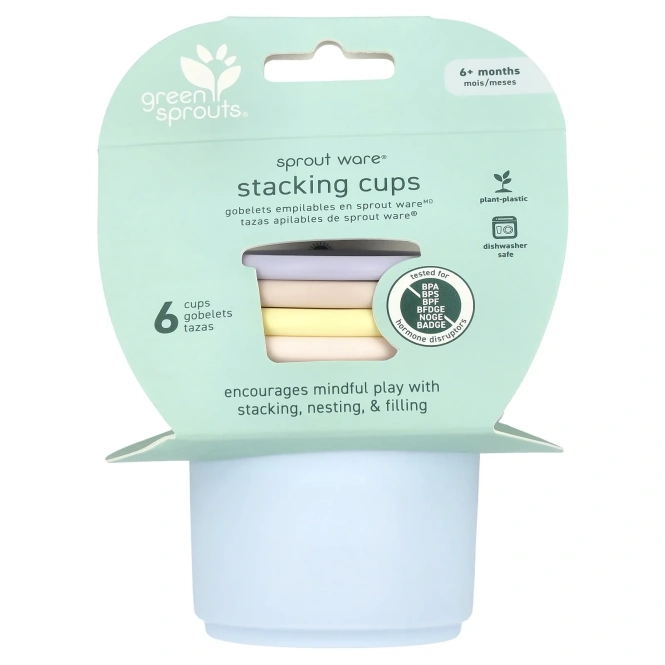 Green Sprouts, Sprout Ware®, стаканы, от 6 месяцев, разноцветные, 6 стаканов
