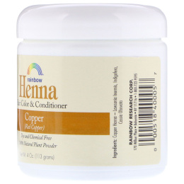 Rainbow Research, Краска для волос и кондиционер из хны, Персидская медь (медно-рыжий), 4 унции (113 г), в форме порошка