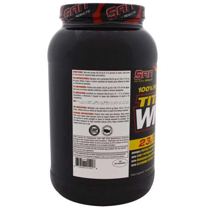 SAN Nutrition, 100% чистая титаническая молочная сыворотка, Шоколадная масса с орехами, 32 унции (907,2 г)