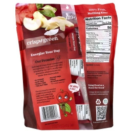 Crispy Green, Crispy Fruit, полностью яблоко, 4 пакетика по 15 г (0,53 унции)