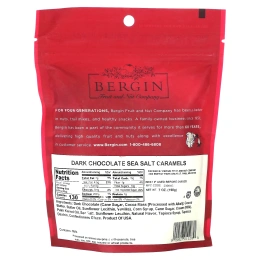 Bergin Fruit and Nut Company, Черный шоколад и карамель с морской солью, 198 г (7 унций)