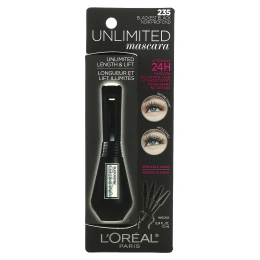 L'Oreal, Тушь Unlimited для удлинения и подъема ресниц, оттенок 235 угольно-черный, 7 мл