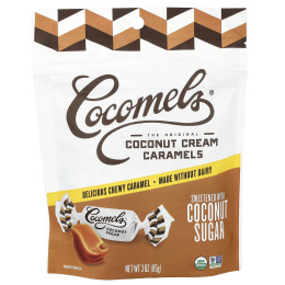 Cocomels, Coconut Cream Caramels, кокосовый сахар, 85 г (3 унции)