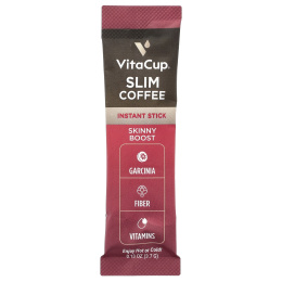 VitaCup, Растворимый кофе Slim, средней обжарки, 10 стиков на одну порцию, 3,7 г (0,13 унции)