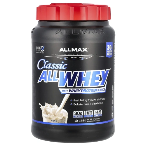 ALLMAX Nutrition, AllWhey Classic, 100% сывороточный протеин, французская ваниль, 2 фунта (907 г)