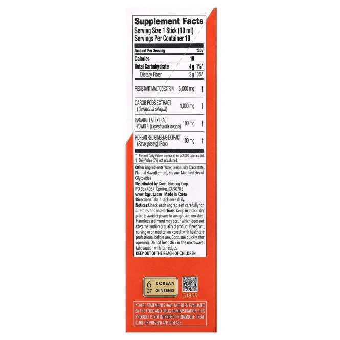 JungKwanJang, Blood Health, листья банабы, корейский красный женьшень, 10 жидких стиков по 10 мл (0,34 жидк. унции)