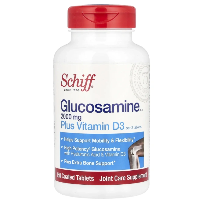 Schiff, Глюкозамин с витамином D3, 2000 мг, 150 таблеток в оболочке