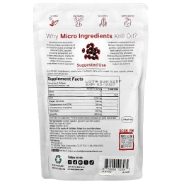 Micro Ingredients, масло антарктического криля, 300 капсул (500 мг в 1 капсуле)