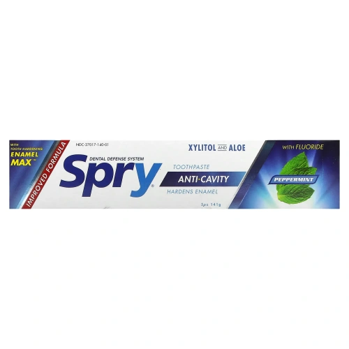Xlear, Spry, зубная паста с фтором, против кариеса, перечная мята, 141 г (5 унций)
