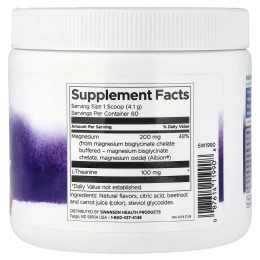 Swanson Vitamins, смесь для приготовления напитка с магнием, со вкусом ягодного лимонада, 244,5 г (8,62 унции)