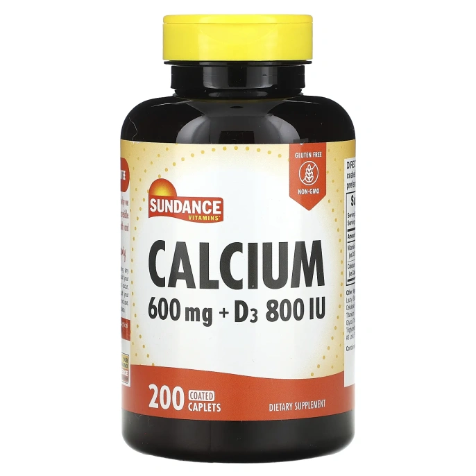 Sundance Vitamins, кальций с витамином D3, 200 капсул, покрытых оболочкой