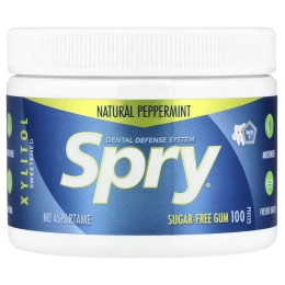 Xlear, Spry®, система защиты зубов, жевательная резинка без сахара, натуральная перечная мята, 100 шт.