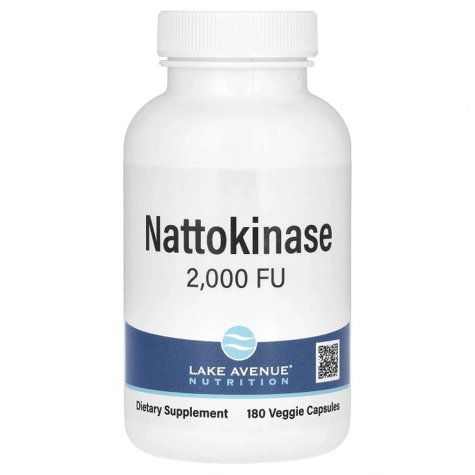 Lake Avenue Nutrition, наттокиназа, протеолитический фермент, 2000 FU, 180 растительных капсул