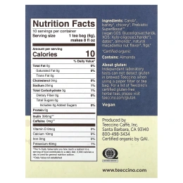 Teeccino, Травяной чай с пребиотиками, орехи макадамия, без кофеина, 10 чайных пакетиков, 60 г (2,12 унции)