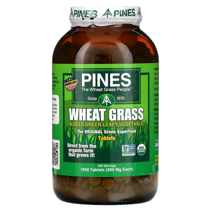 Pines International, Pines, ростки пшеницы, 500 мг, 1400 таблеток