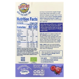 Earth's Best, Organic Munchy Fingers, кукурузный снек, для детей от 10 месяцев, ягодное ассорти, 30 г (1,05 унции)