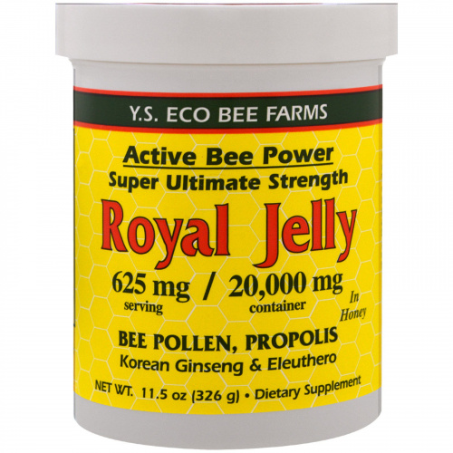 Y.S. Eco Bee Farms, Королевское желе в меду, 625 мг, 11,5 унций (326 г)