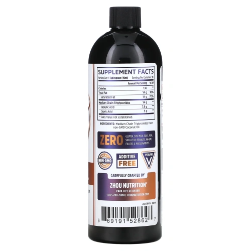 Zhou Nutrition, Масло MCT, без добавок, 473 мл (16 жидк. унц.)