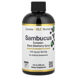 California Gold Nutrition, Sambucus, сироп из бузины для взрослых, 240 мл (8 жидк. унций)