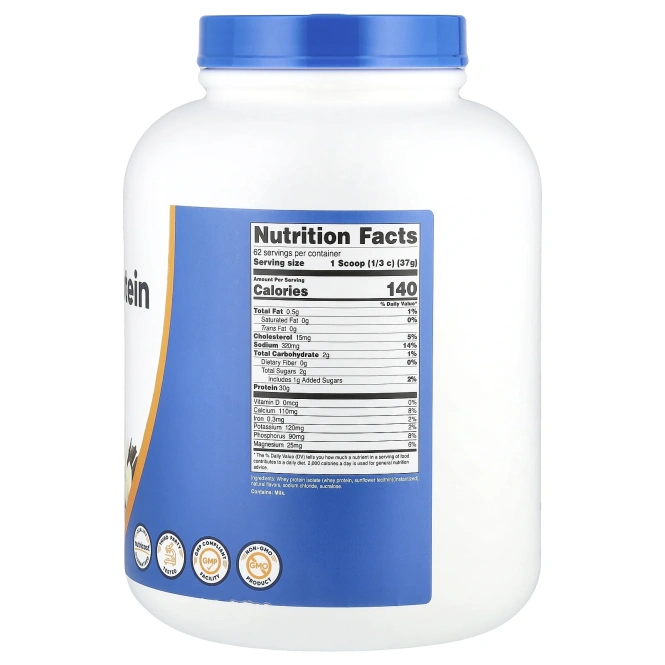 Nutricost, Изолят сывороточного протеина, ваниль, 2268 г (5 фунтов)