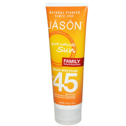 Jason Natural, Семейный природный солнцезащитный крем, SPF 45, 4 унции (113 г)