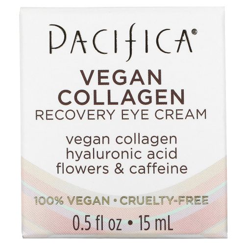 Pacifica, Vegan Collagen, Восстанавливающий крем для кожи вокруг глаз, 0,5 жидкой унции (15 мл)
