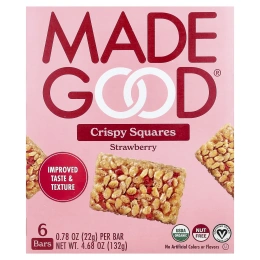 MadeGood, Хрустящие батончики, с клубникой, 6 батончиков по 22 г (0,78 унции)
