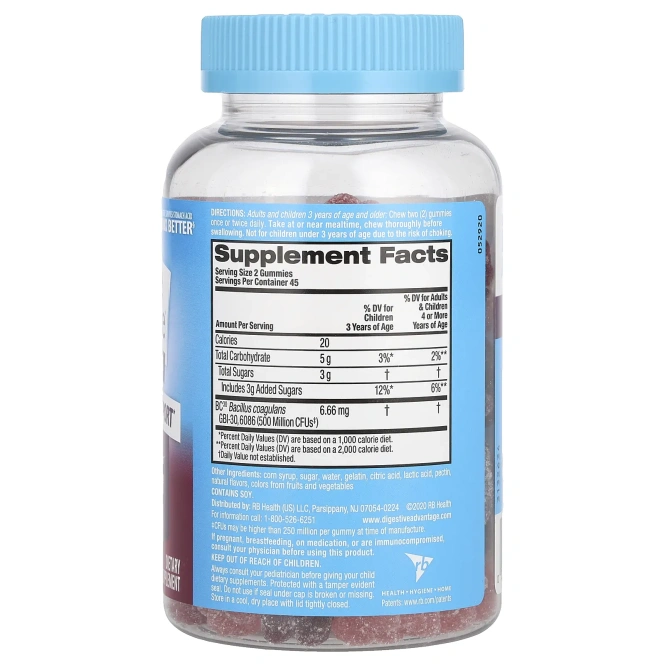 Schiff, Digestive Advantage, Ежедневные жевательные конфеты с пробиотиками, натуральные фруктовые вкусы, 90 жевательных конфет