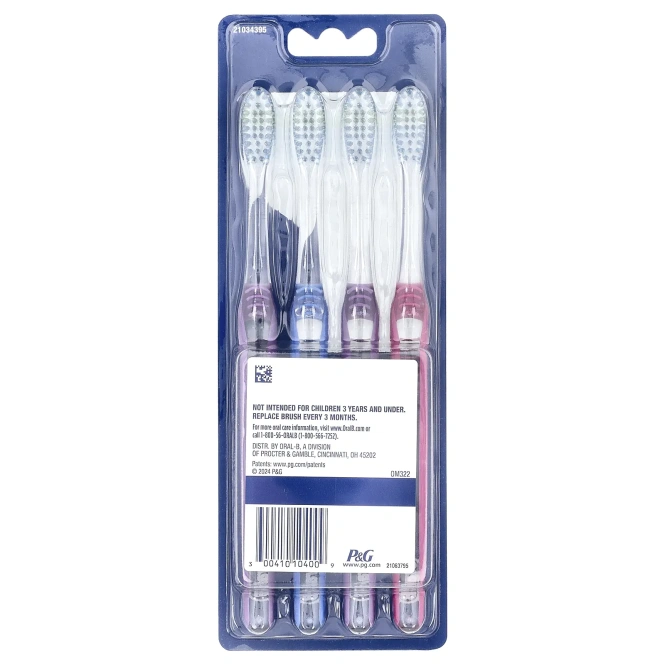 Oral-B, Улучшенная очищающая зубная щетка. мягкая добавка, 4 шт.