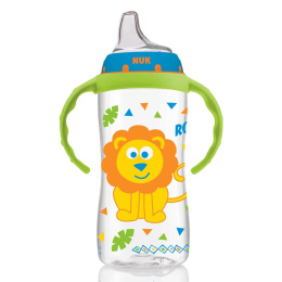 NUK, Большая бутылочка для обучения питью, от 9 месяцев, мальчик из джунглей, 1 бутылочка, 10 унций (300 мл)