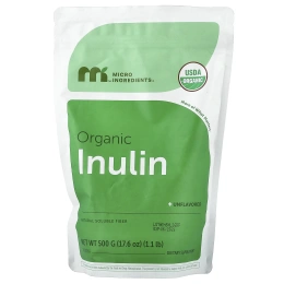 Micro Ingredients, органический инулин в порошке, без добавок, 500 г (1,1 фунта)