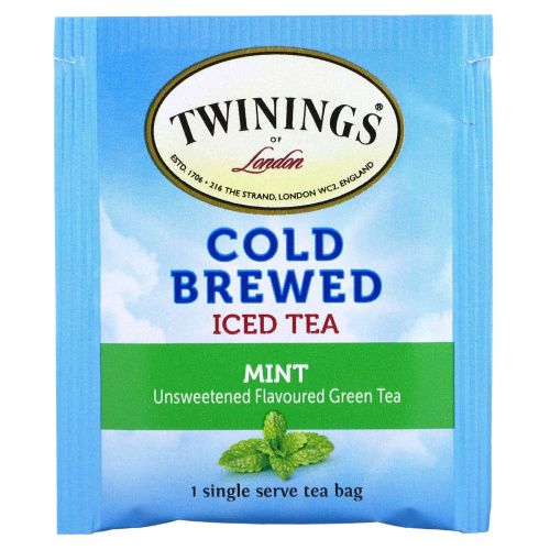Twinings, Чай холодной заварки, зеленый чай с мятой, 20 пакетиков, 1,41 унции (40 г)