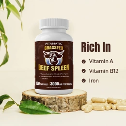 Vitamatic, говяжья селезенка Grassfed Beef Splen, 180 капсул (500 мг в 1 капсуле)
