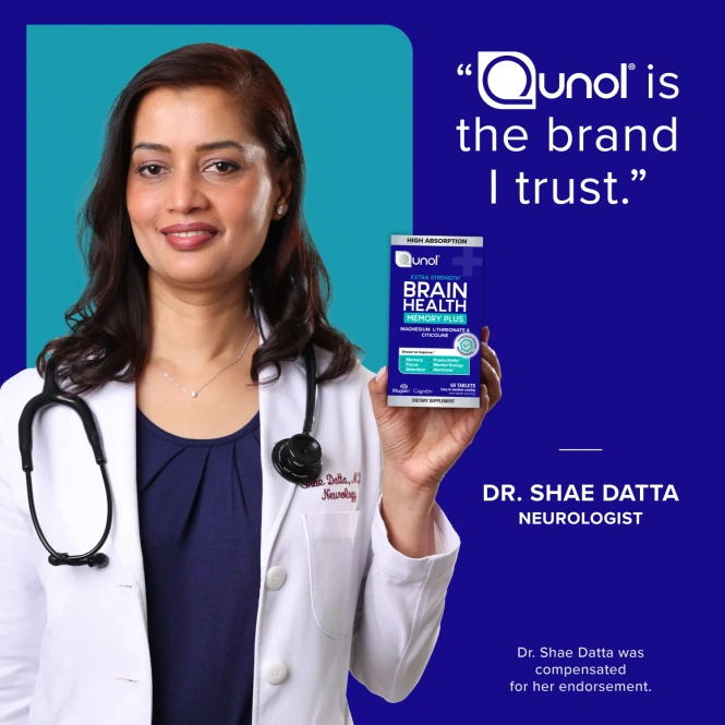 Qunol, Brain Health Memory Plus, 60 таблеток